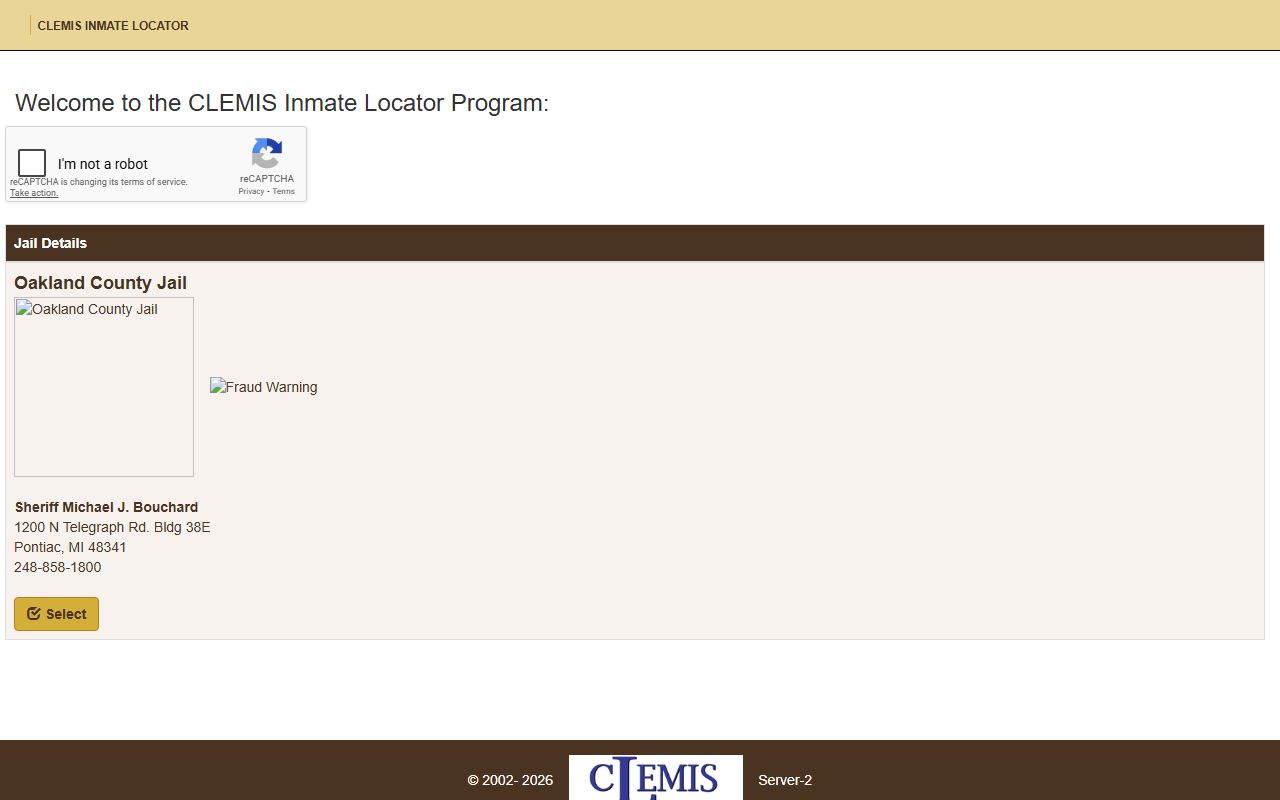 CLEMIS inmate locator for Farmington Hills released inmates