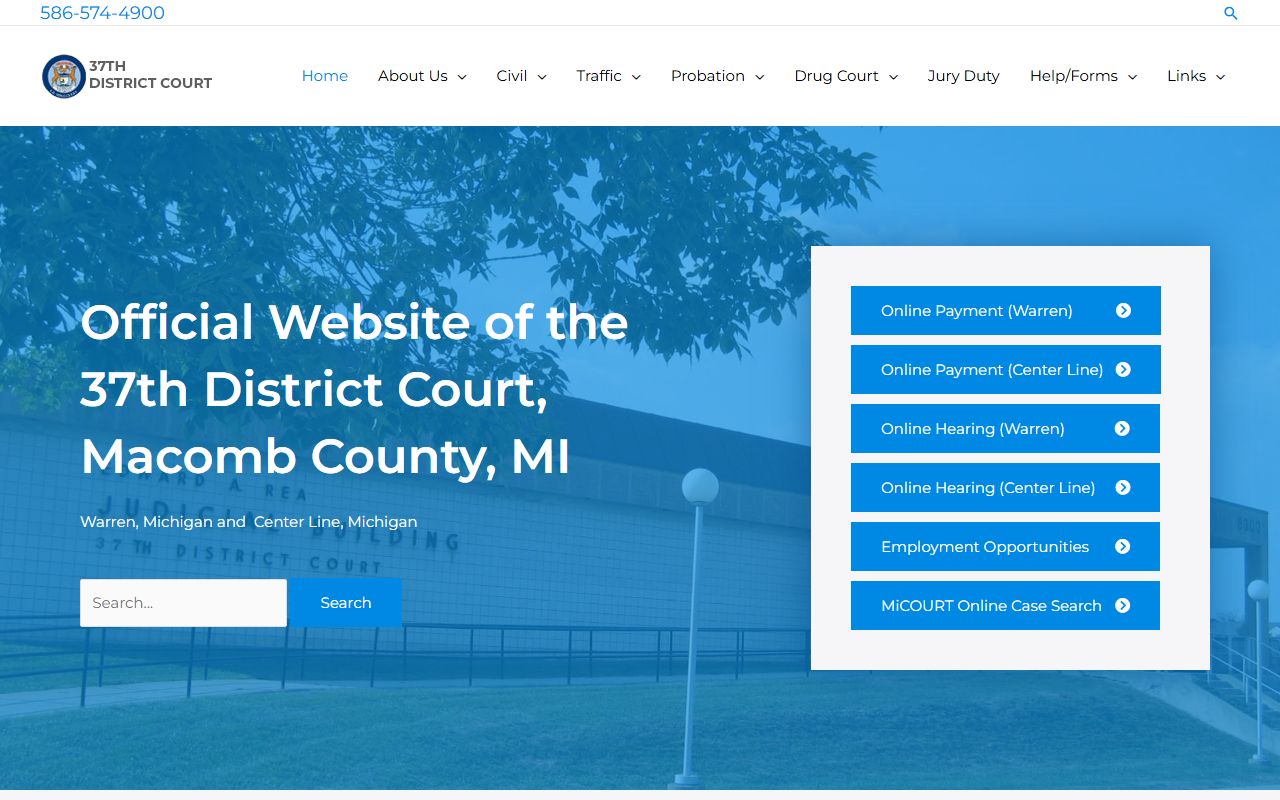 37th District Court in Warren for released inmates case lookup