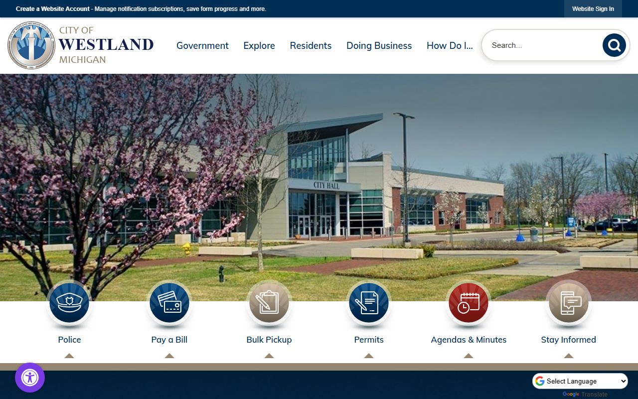 Westland city homepage for released inmates searches