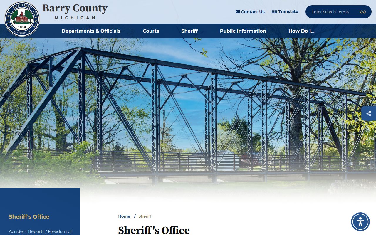 Barry County Sheriff website for released inmates roster search
